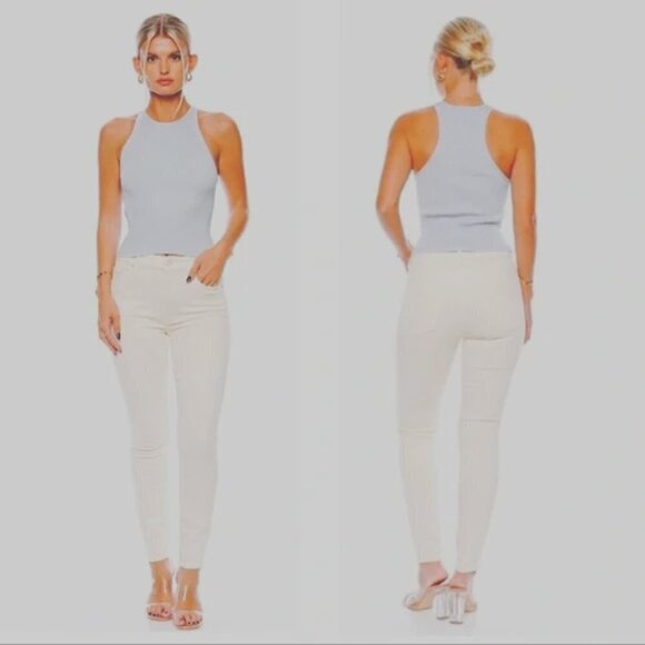 MOTHER Denim - Mother The Looker Skinny Jeans Stayin Alive Off-White Size 26
